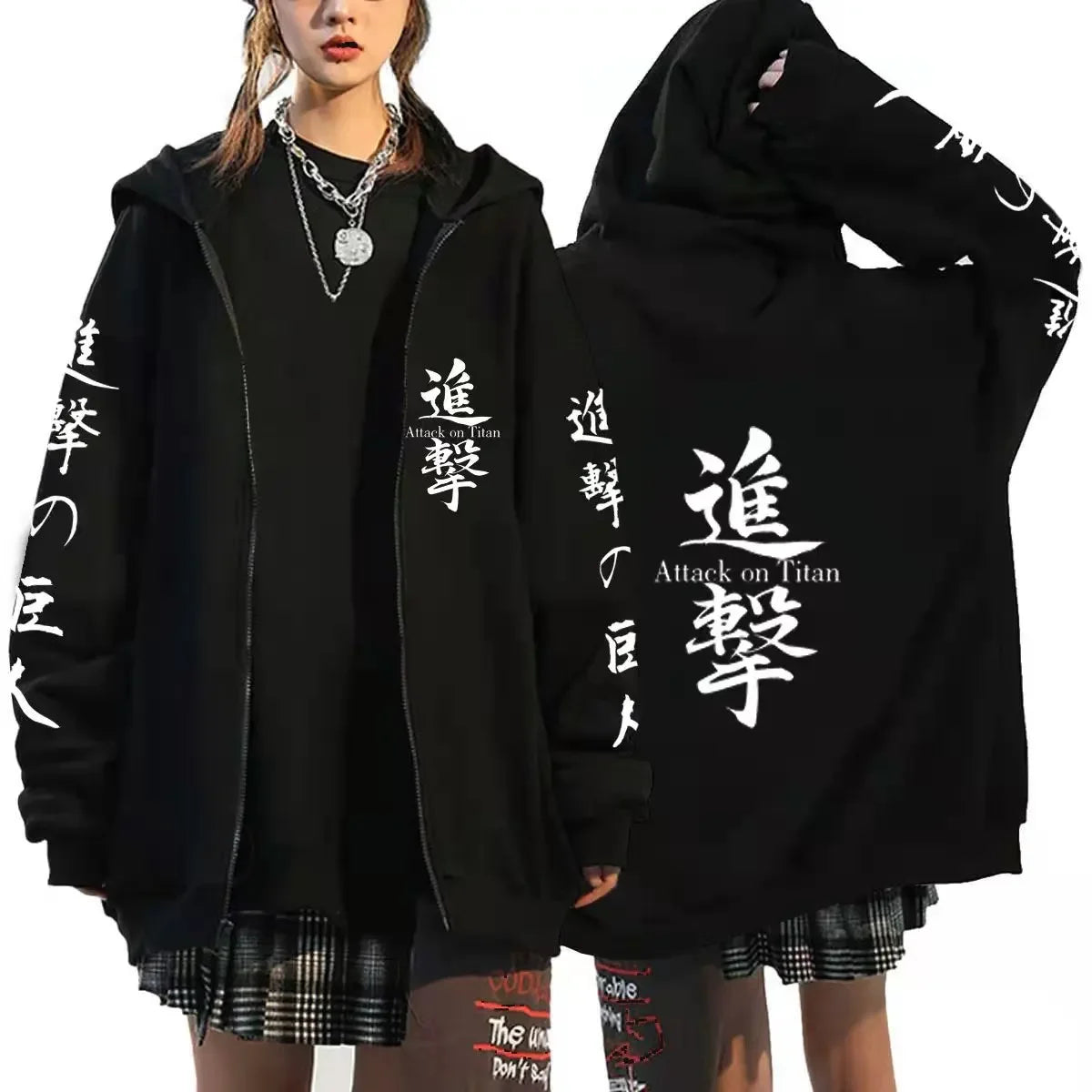 European and American Anime Attack on Titan Hoodie Zipper Sports Coat Men's Sportswear Role Playing Dress