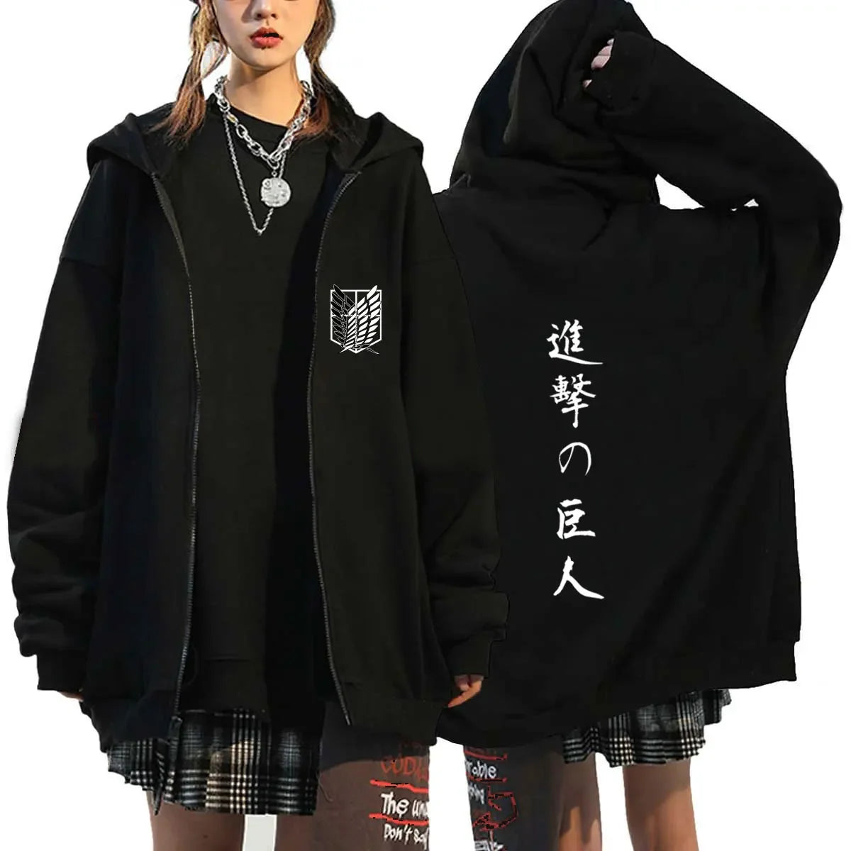 European and American Anime Attack on Titan Hoodie Zipper Sports Coat Men's Sportswear Role Playing Dress