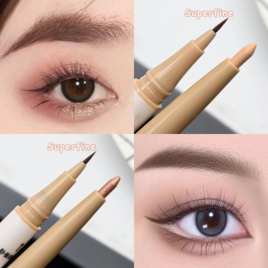 Double Tip Eyeliner Aegyosal Pen Matte Highlighter Glitter Eyeshadow Waterproof Lasting Liquid Eye Liner Pencil Korean Make Up