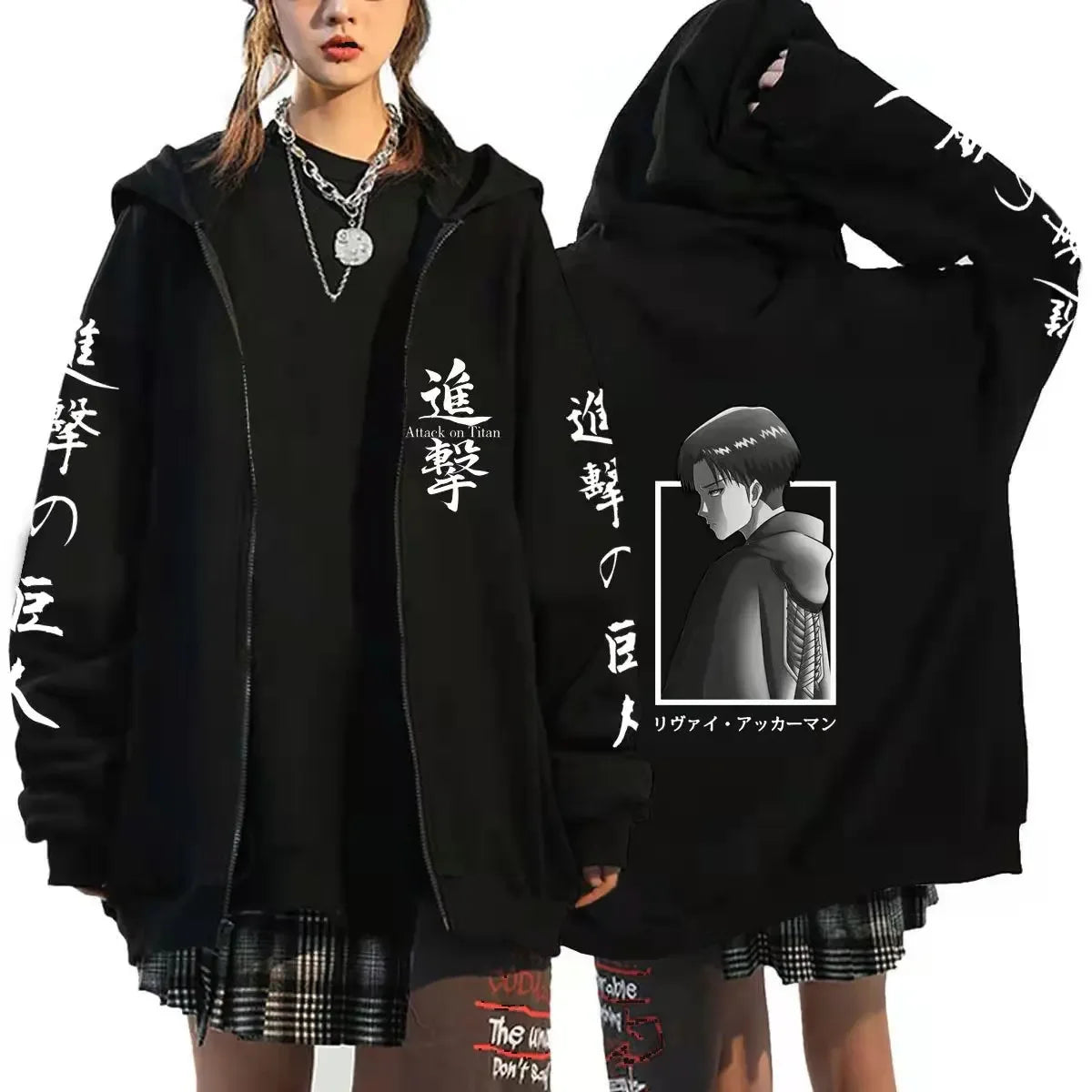 European and American Anime Attack on Titan Hoodie Zipper Sports Coat Men's Sportswear Role Playing Dress