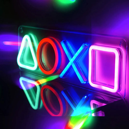 Icon Gaming Ps4 Neon Sign Playstation Light for Bedroom Decor  Light Led Room Bar Party Christmas Gamer Gifts Gaming Accessories